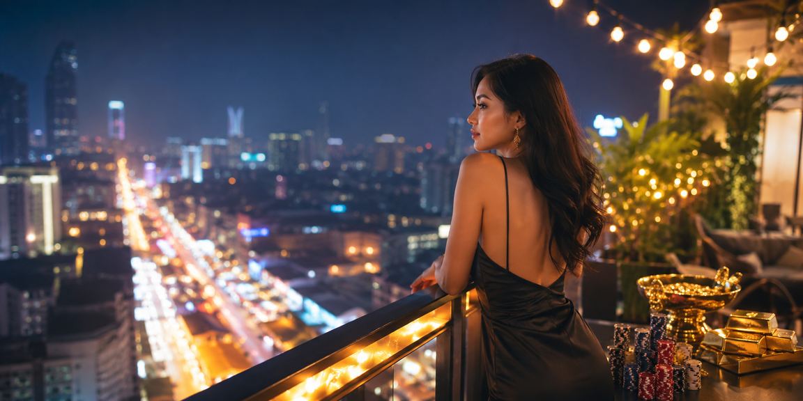 Meja kasino pertaruhan gaya Melayu di Kuala Lumpur dengan dealer langsung